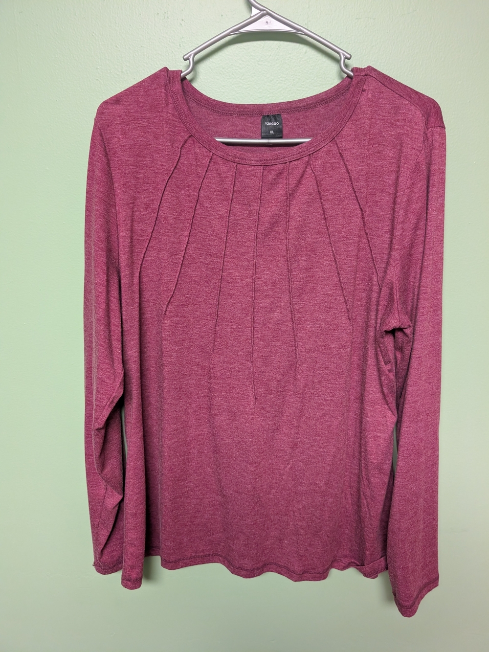 croft & barrow Long Sleeve Pleated Front Top - Plum